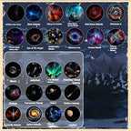 Collection of various nebulae and celestial objects with a mountain and forest background.